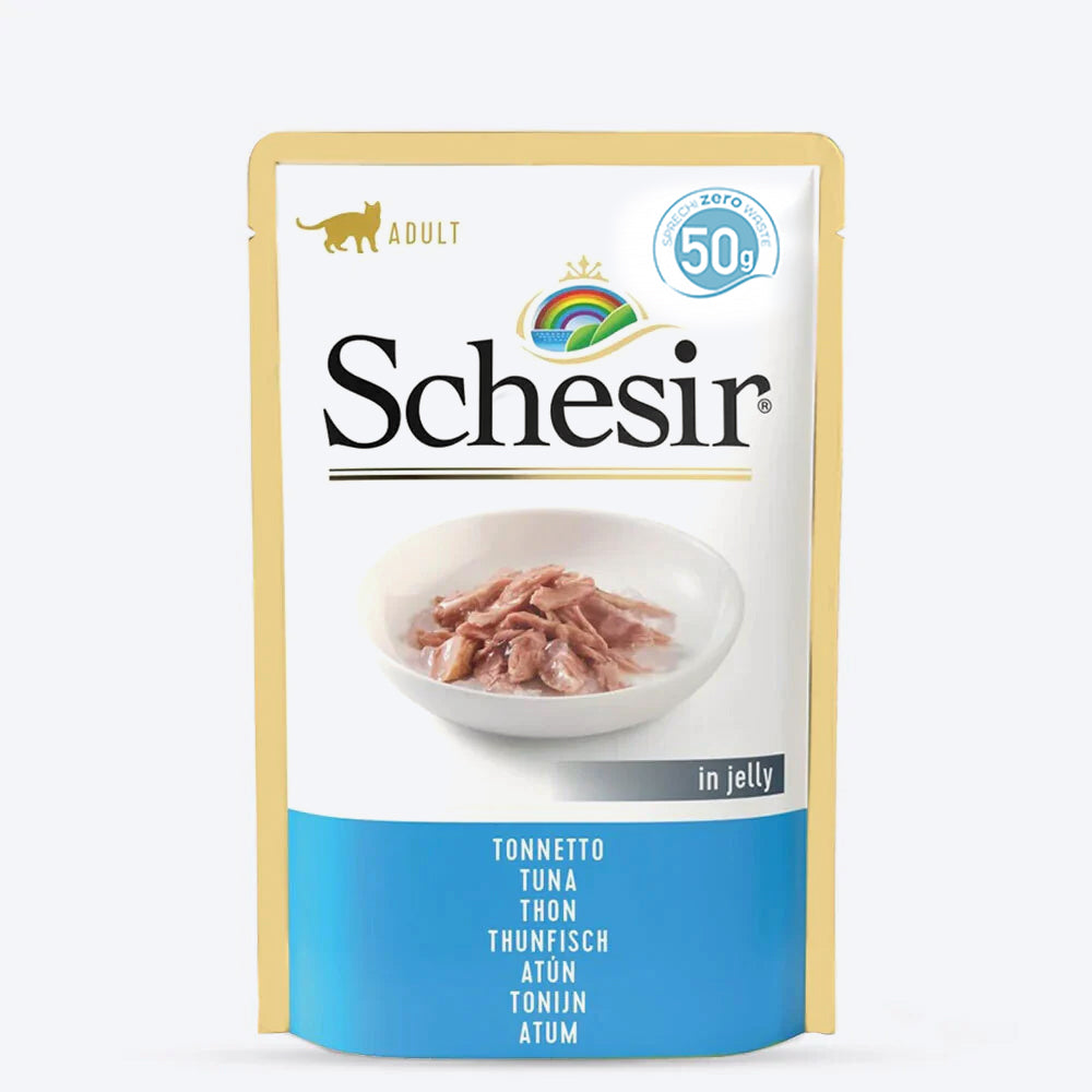 Schesir 55% Tuna Jelly Wet Cat Food Pouch - 50 g -01