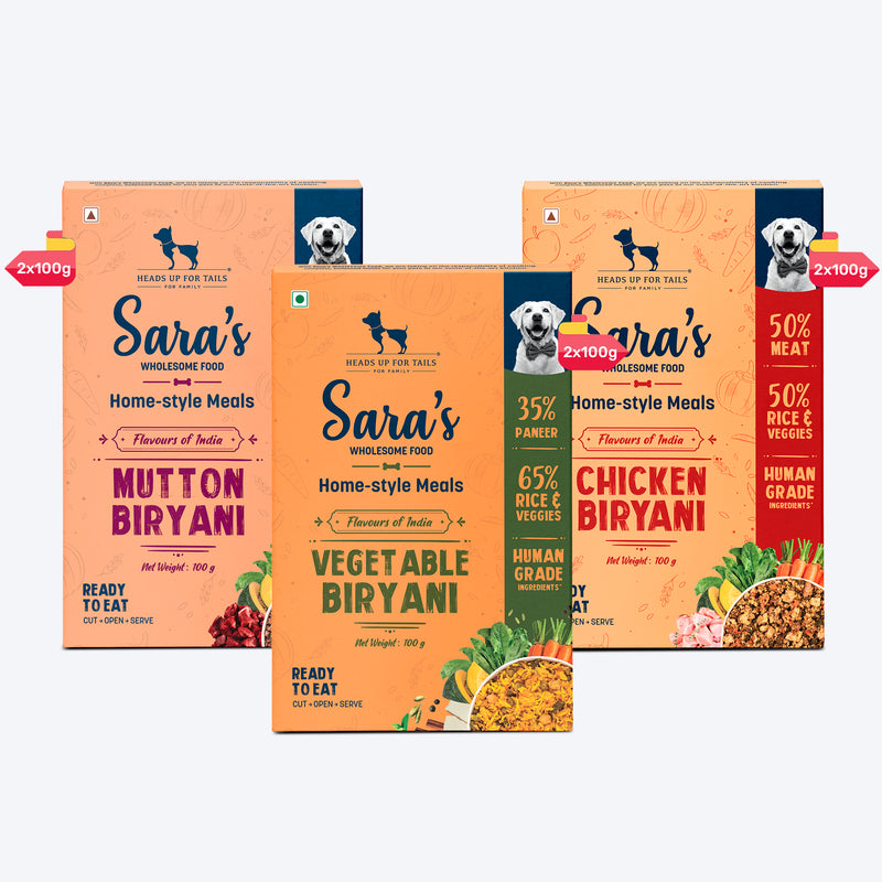 Sara's Wholesome Biryani Variety Pack Wet Dog Food | 6 x 100g