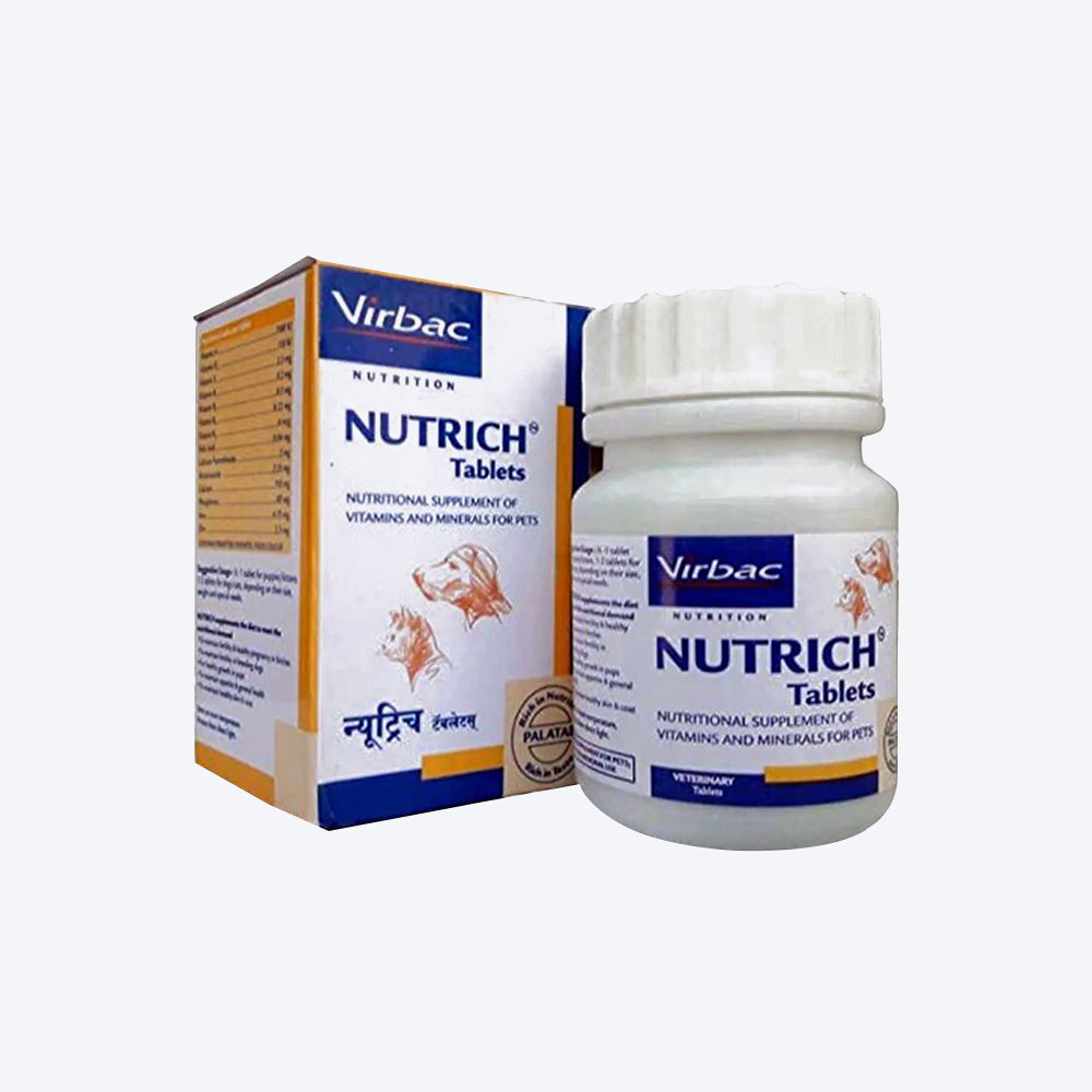 Virbac Nutrich Vitamin and Mineral Supplement for Dogs and Cats - 30 Tabs_02