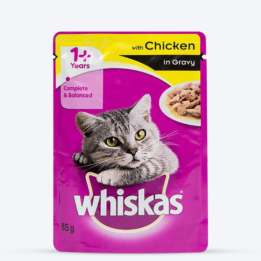 Whiskas Chicken in Gravy Adult Wet Cat Food - 85 g packs - Heads Up For Tails