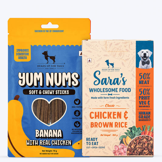 HUFT YumFusion Treat & Wet Food Combo: Banana & Chicken With Brown Rice Feast For Dogs