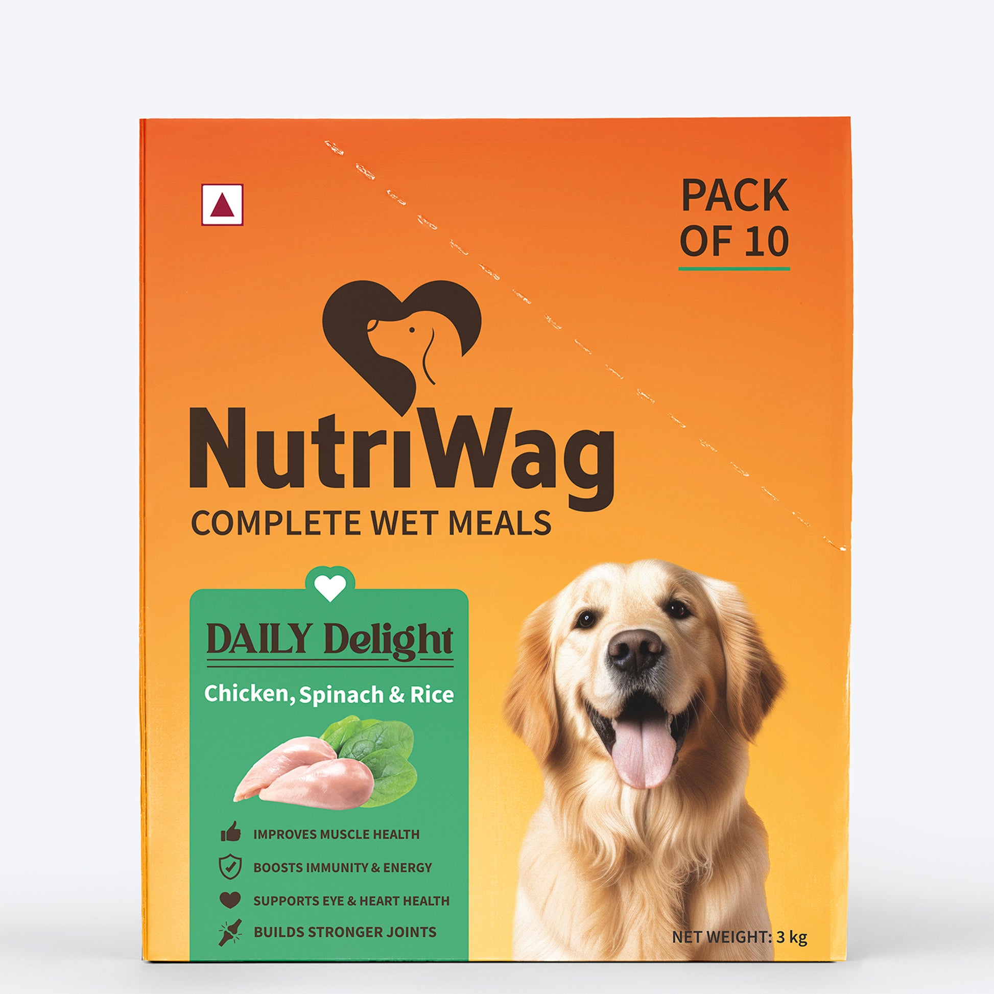 NutriWag Complete Wet Meals With Chicken, Rice & Spinach For Dog - 300g - Heads Up For Tails