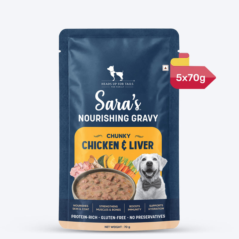 Sara’s Nourishing Gravy Chunky Chicken & Liver Wet Food For Dog - 70 gm