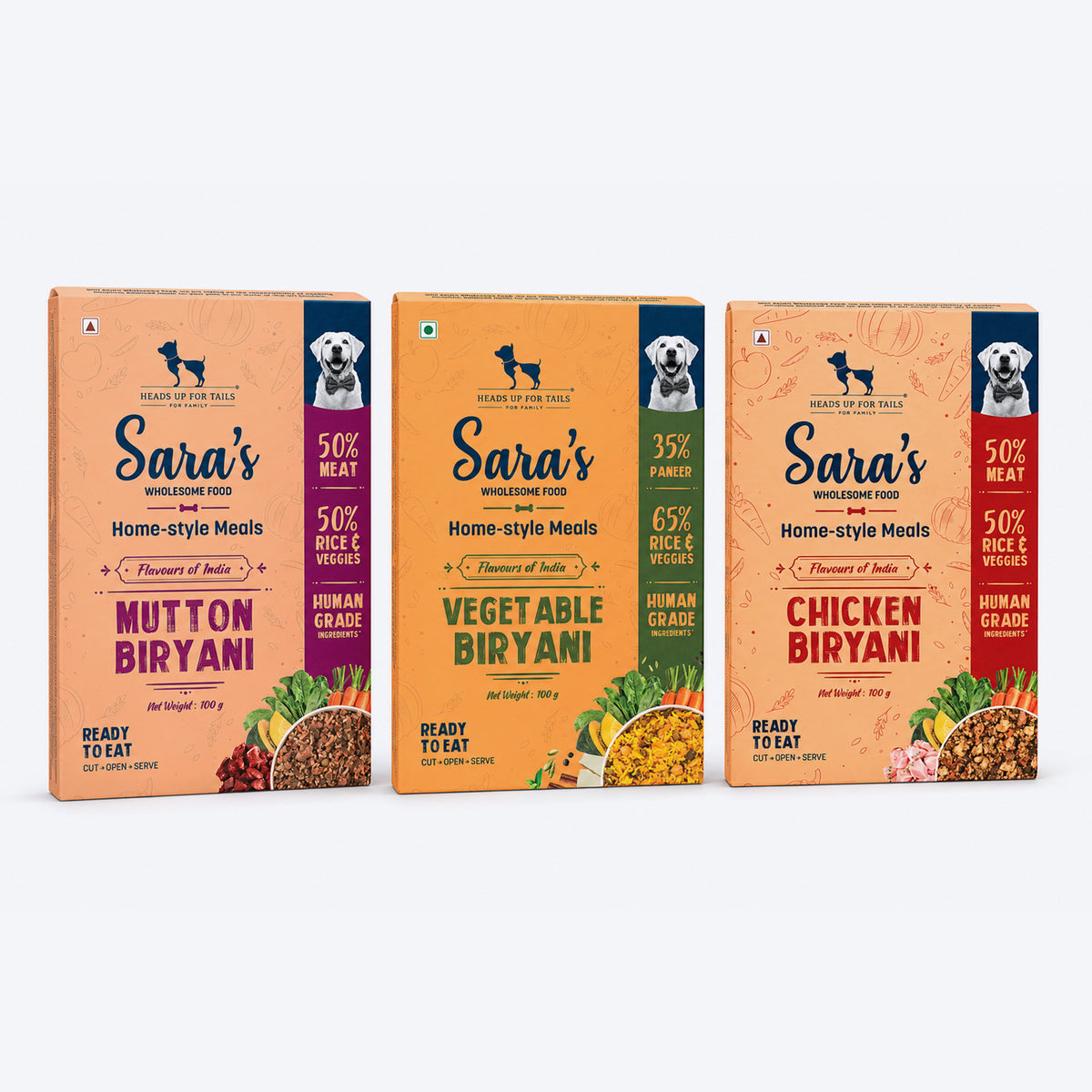 Sara's Wholesome Biryani Variety Pack Wet Dog Food | 3 x 100g