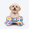 HUFT Personalised Bloomscape Bone Dog Cushion - Peach - Heads Up For Tails