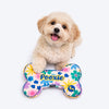 HUFT Personalised Bloomscape Bone Dog Cushion - Peach - Heads Up For Tails