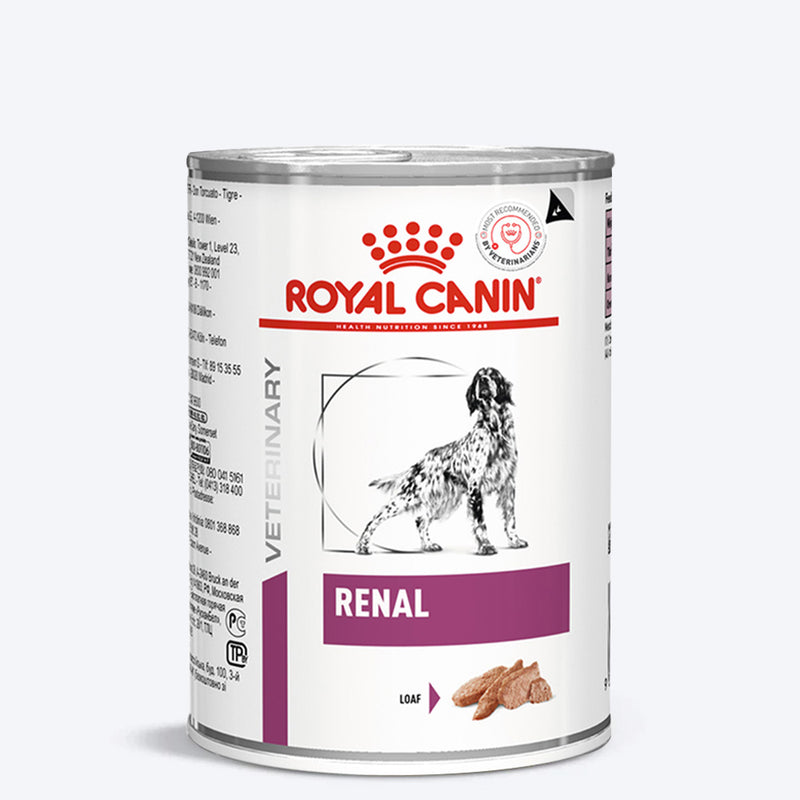 Royal Canin Veterinary Diet Renal Wet Food Can For Dog - 410 g - Heads Up For Tails