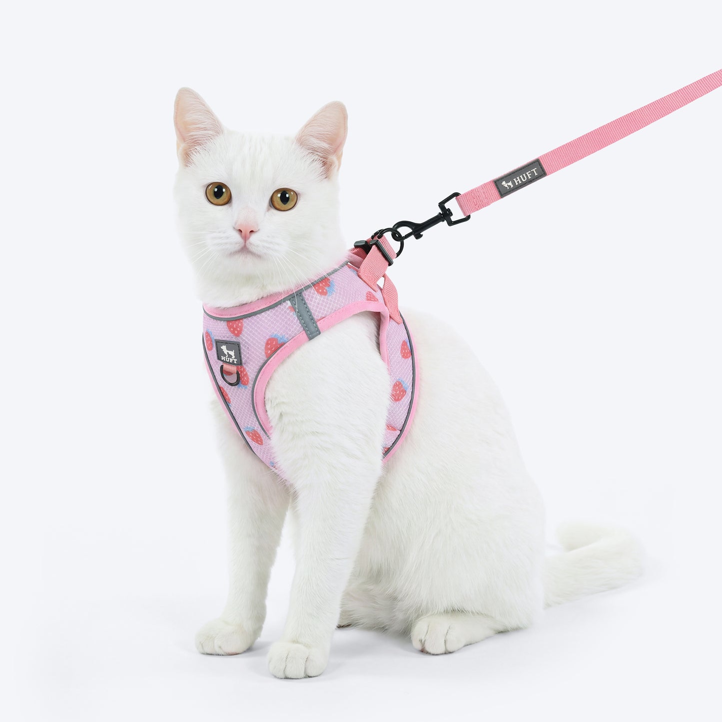 HUFT Easy Breezy Step-In Harness & Leash Set For Cat - Pink - Heads Up For Tails