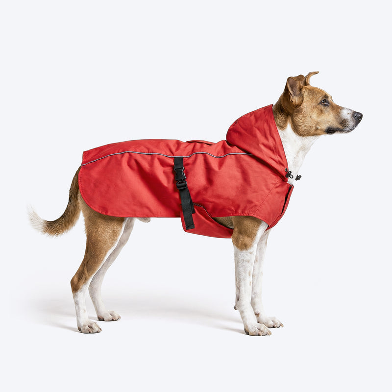 HUFT Monsoon Mate Easywear Raincoat For Dog - Red - Heads Up For Tails