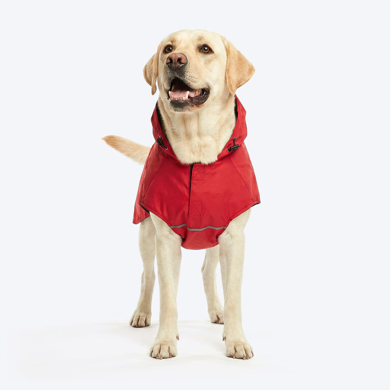 HUFT Monsoon Mate Easywear Raincoat For Dog - Red - Heads Up For Tails