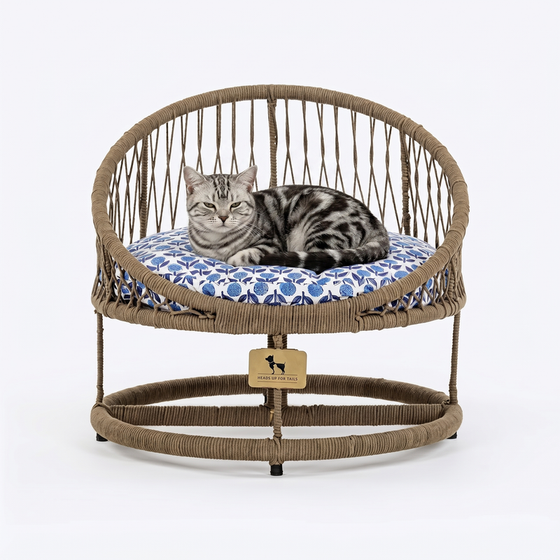 HUFT Purrfect Snuggle Elevated Bed With Cushion For Cat - Brown