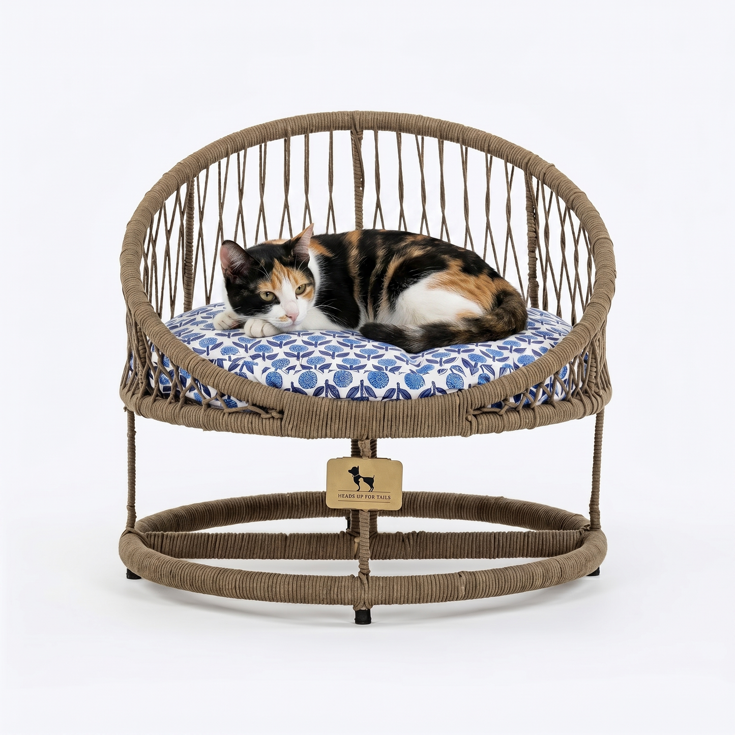 HUFT Purrfect Snuggle Elevated Bed With Cushion For Cat - Brown