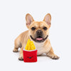 HUFT Fry-yay Plush Toy For Dog - Red & Yellow