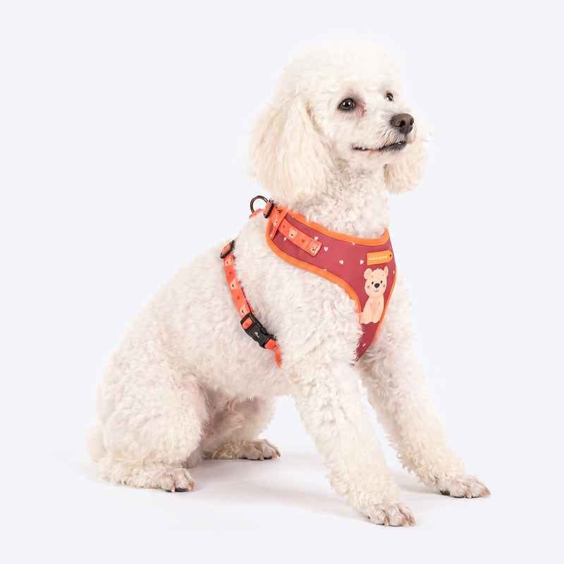 HUFT Teddy Adjustable Harness For Dog - Red