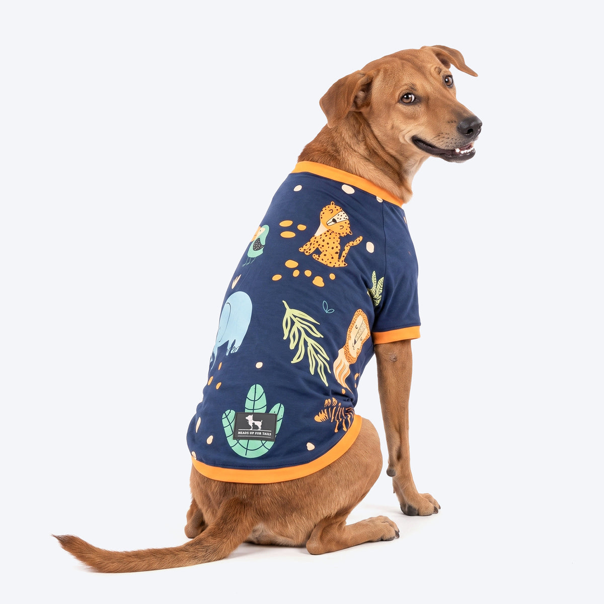 HUFT Wild One Printed T-Shirt For Dog - Navy Blue