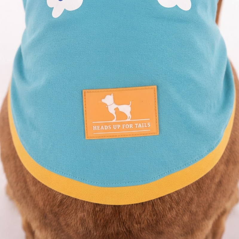 HUFT Rainbow Happiness Printed T-Shirt For Dog - Sky Blue