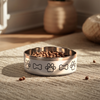 HUFT Happy Feast Printed Bowl For Dog - White