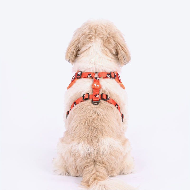 HUFT Peppy Penguin Adjustable Harness For Dog - Orange