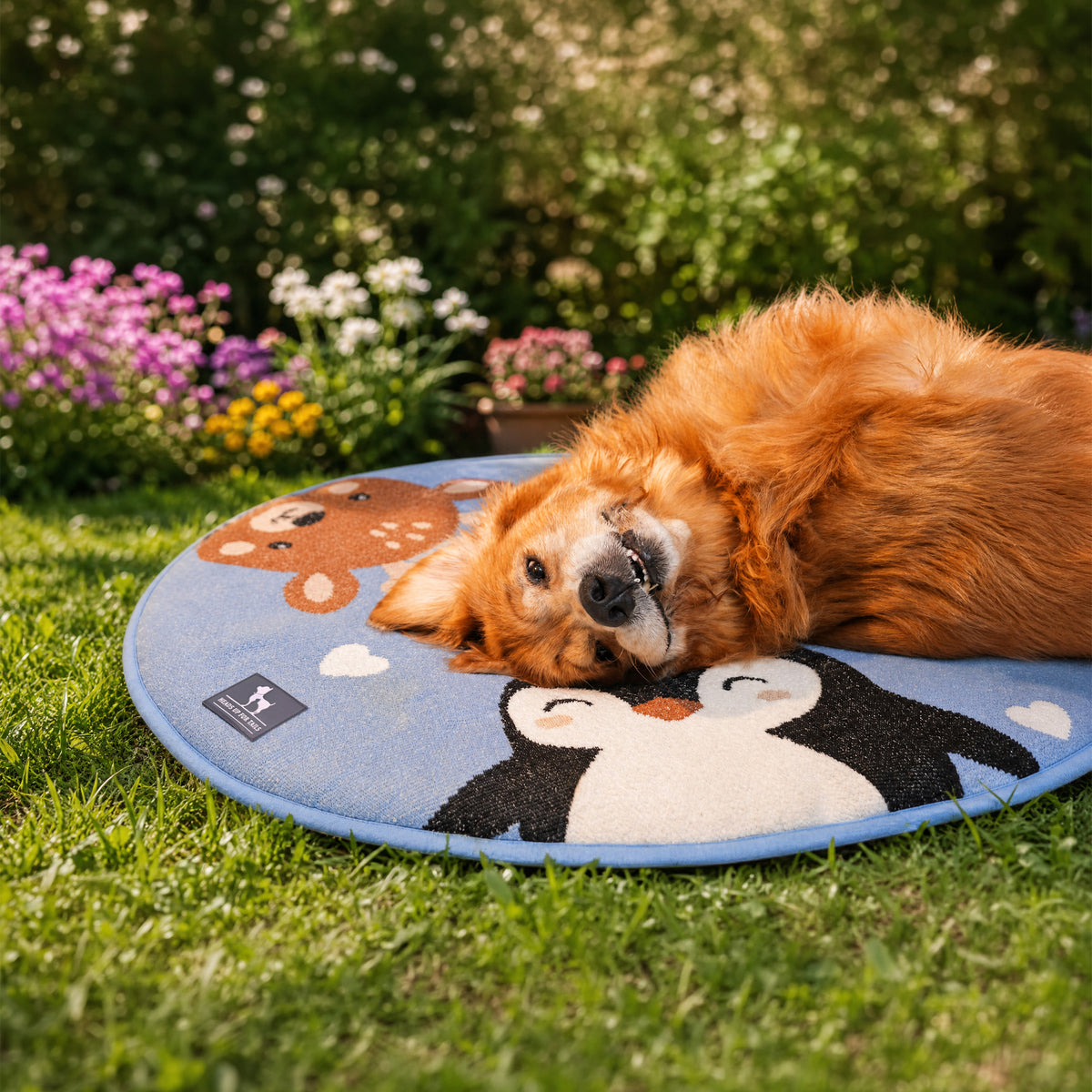 HUFT Frosty Friends Round Mat For Dog & Cat - Blue - Heads Up For Tails