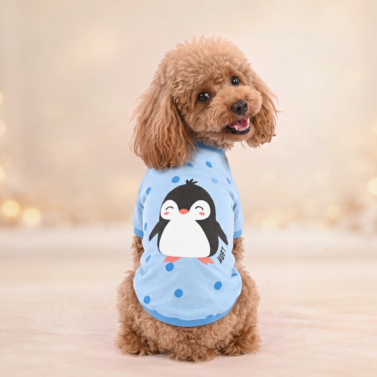 HUFT Peppy Penguin T-Shirt For Dog - Light Blue - Heads Up For Tails