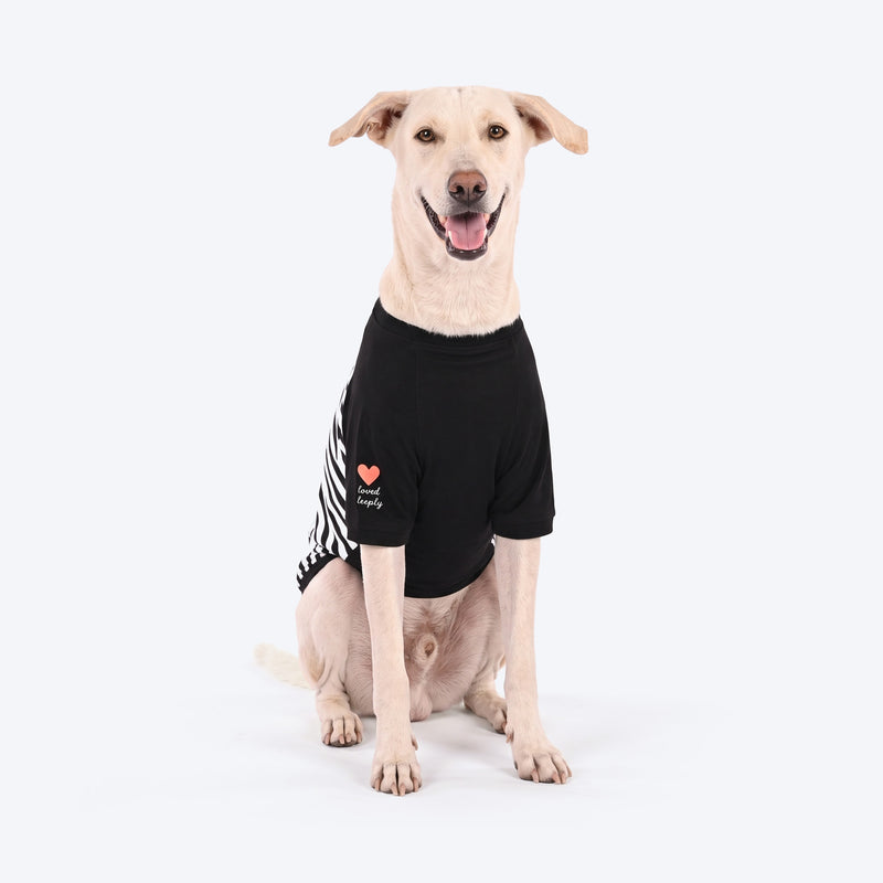 HUFT Twinkle Hearts T-Shirt For Dog - Black & White
