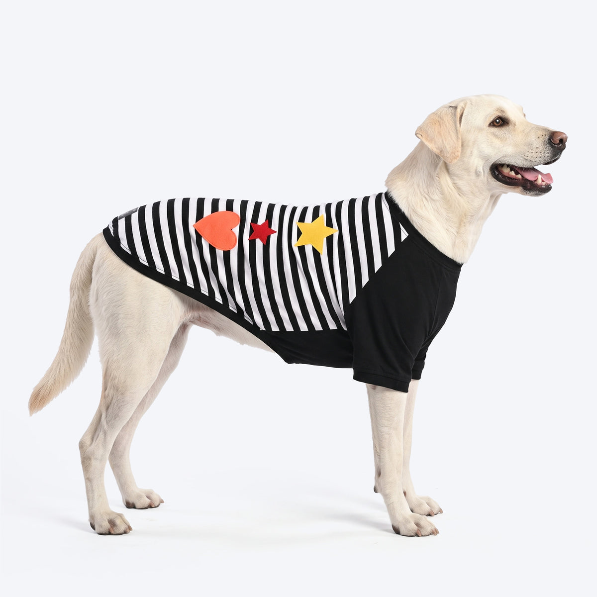 HUFT Twinkle Hearts T-Shirt For Dog - Black & White
