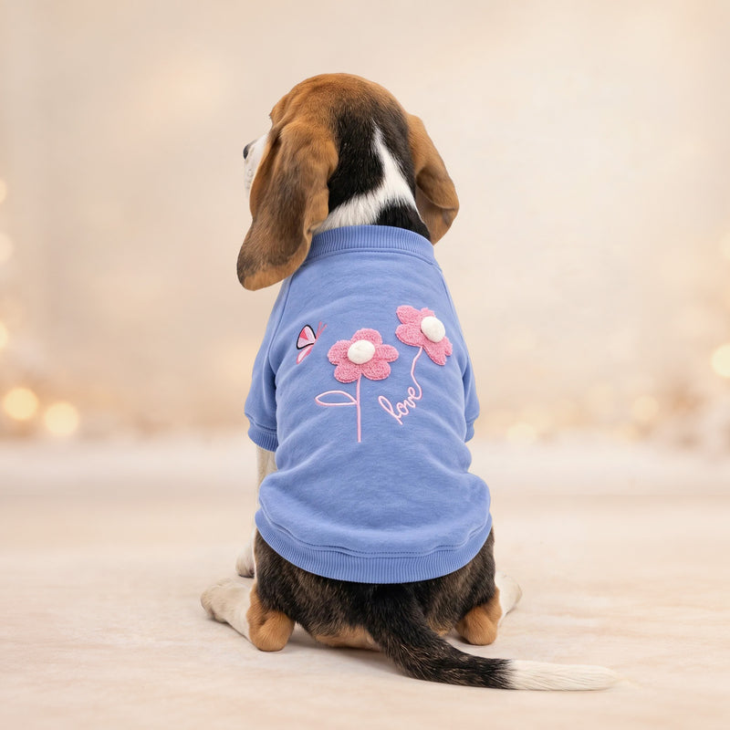 HUFT Floral Love Sweatshirt For Dog - Light Purple - Heads Up For Tails