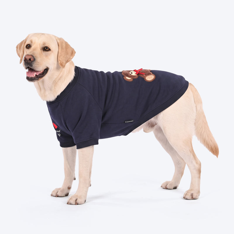 HUFT Lovebug Bear Sweatshirt For Dog - Navy