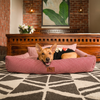 HUFT Cherry Houndstooth Lounger Bed For Dog - Maroon & Ivory - Heads Up For Tails