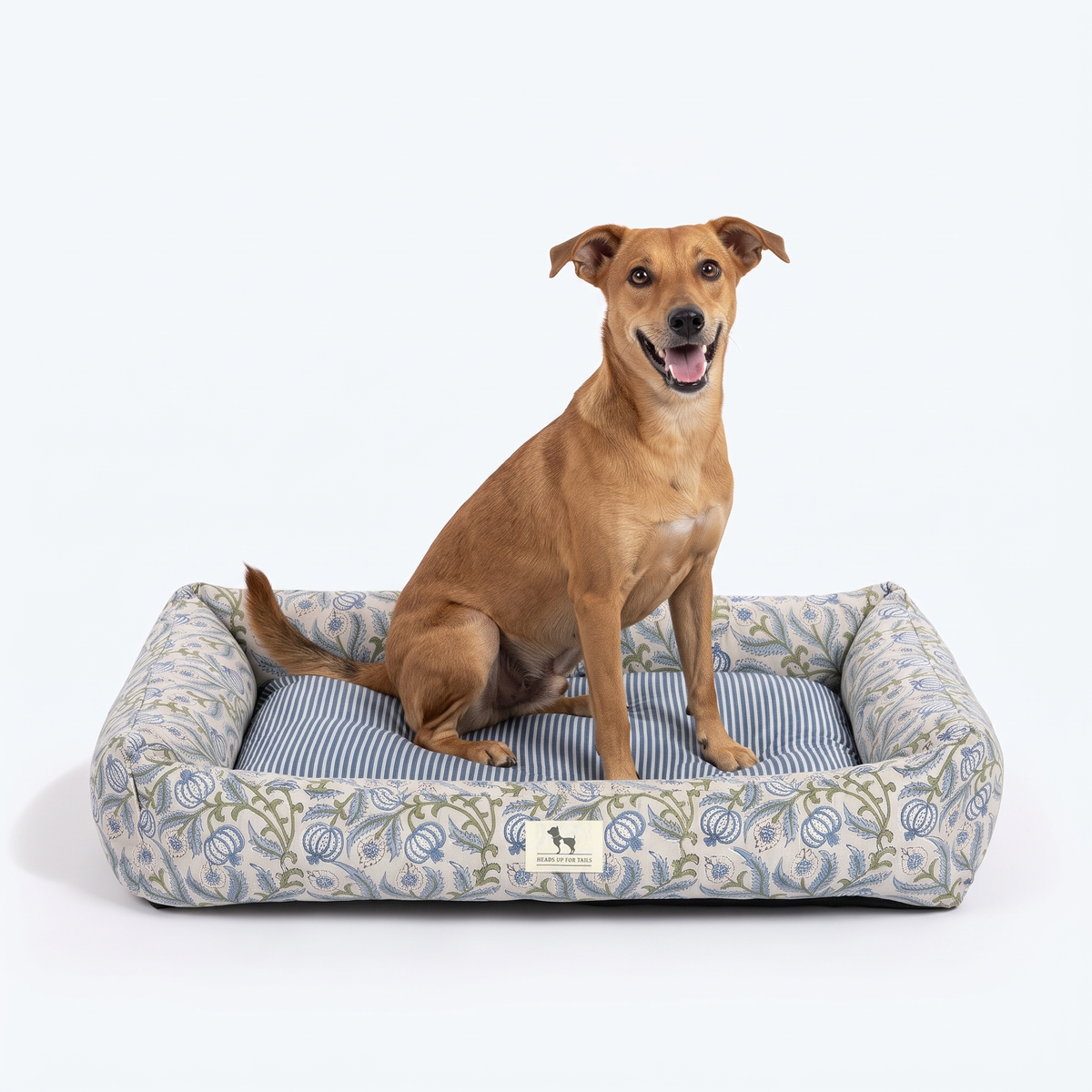 HUFT Jaipuri Baagh Lounger Dog Bed - Indigo