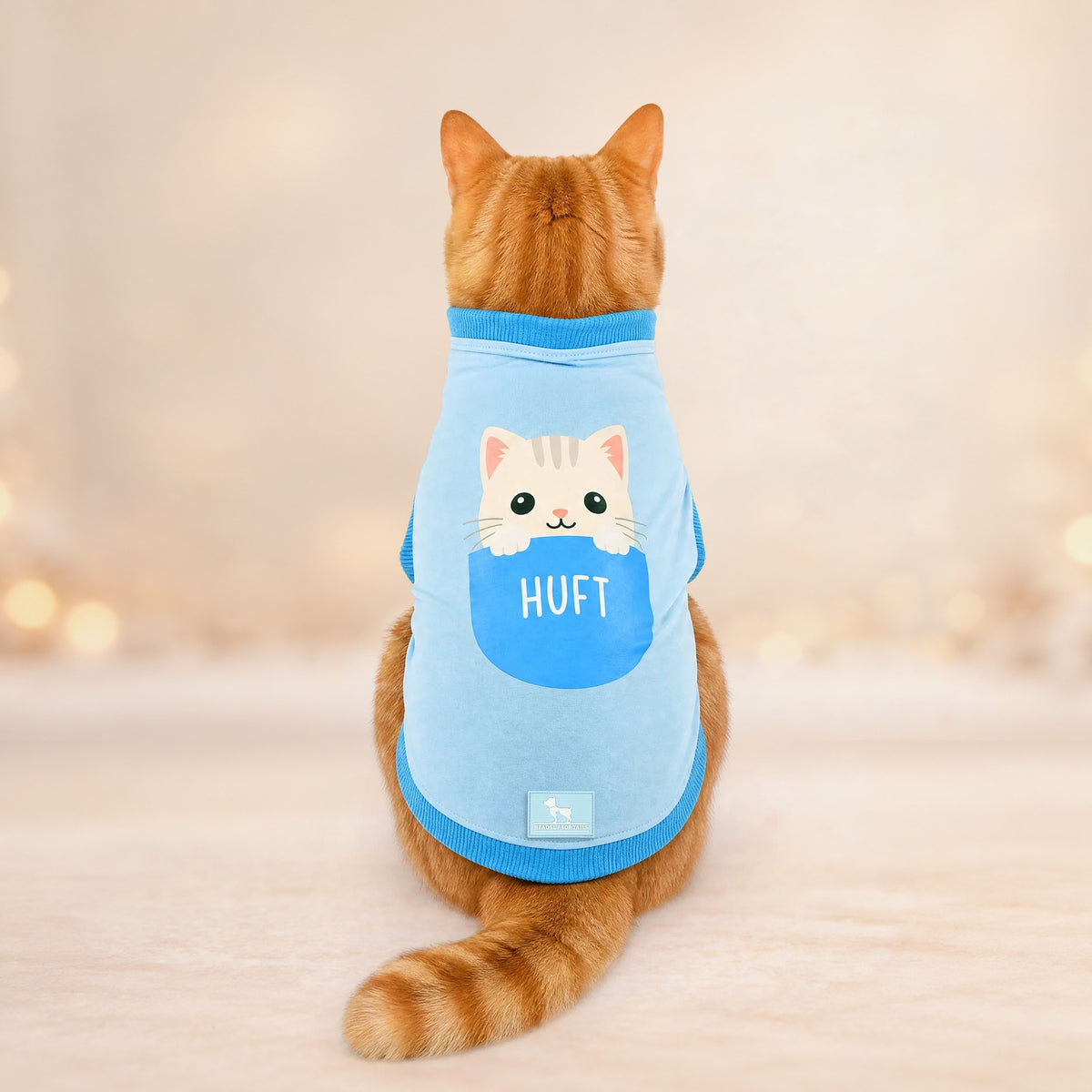 HUFT Peek -A- Meow T-Shirt For Cat - Blue - Heads Up For Tails
