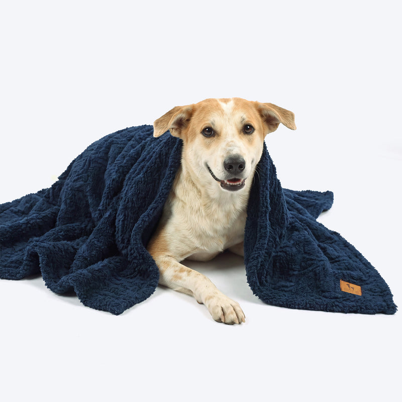 HUFT Plush Comfort Blanket For Dog & Cat - Navy