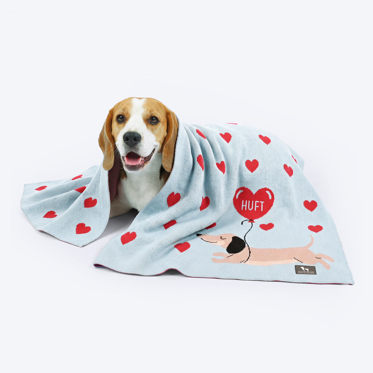 HUFT Doggo Love Blanket For Dog - Blue