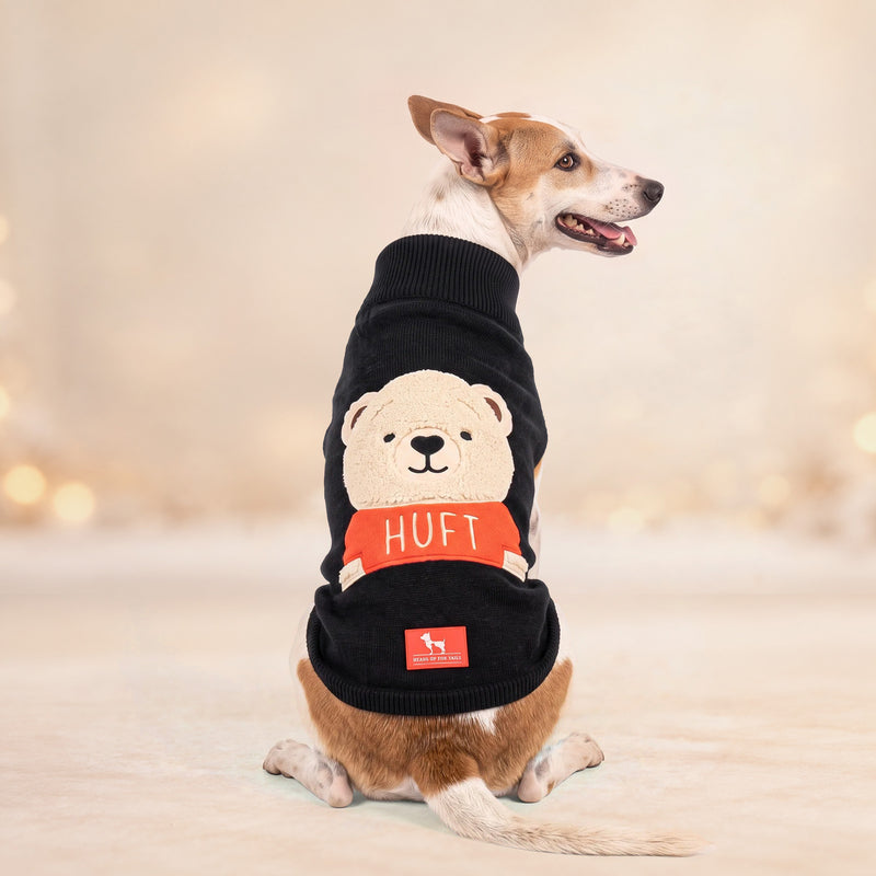 HUFT Cosy Bear Sweater For Dog - Black