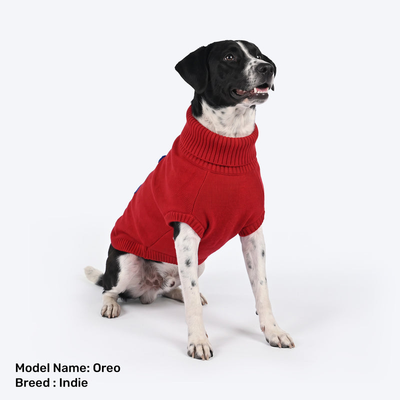 HUFT Merry Reindeer Sweater For Dog - Red