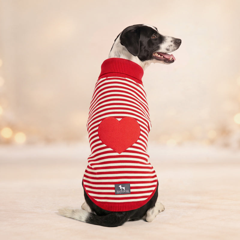 HUFT Happy Heart Sweater For Dog - Red