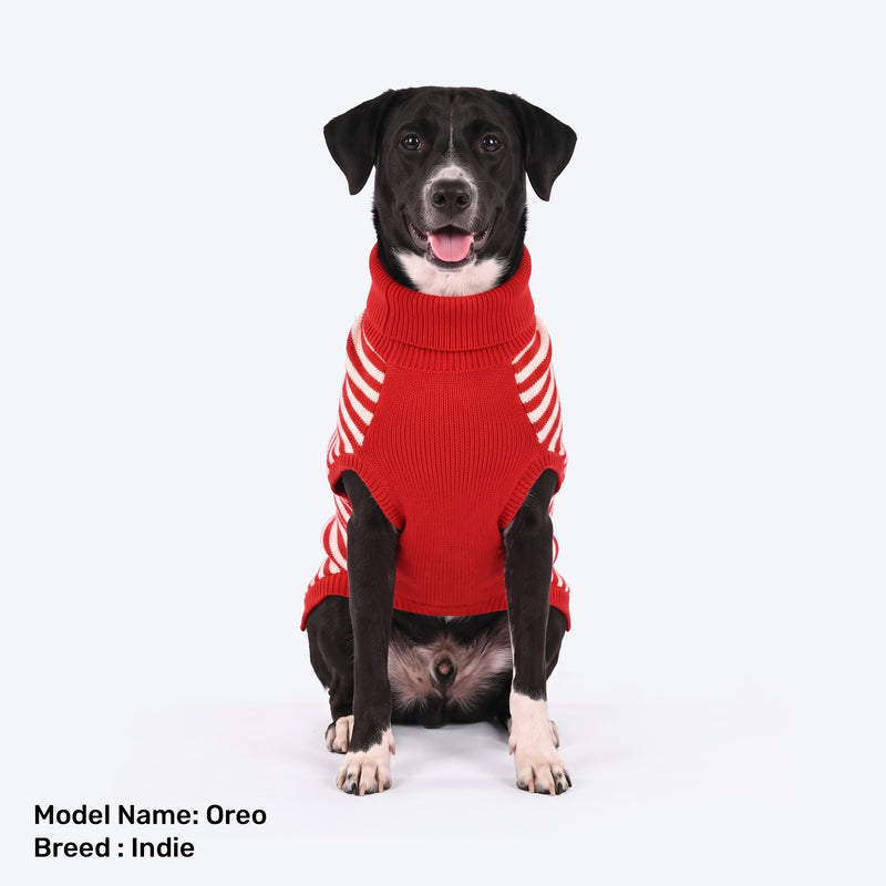 HUFT Happy Heart Sweater For Dog - Red
