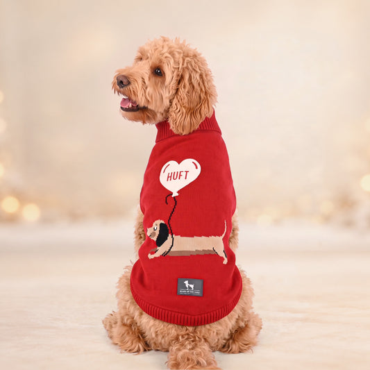 HUFT Doggo Love Sweater For Dogs - Red