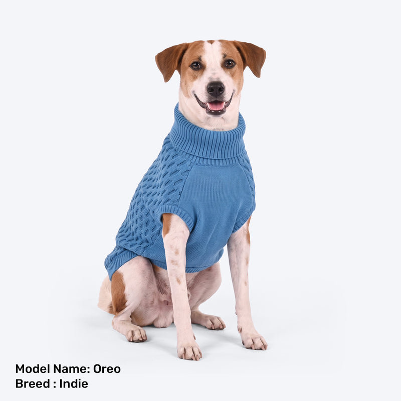 HUFT Cozy Knit Sweater For Dog - Blue
