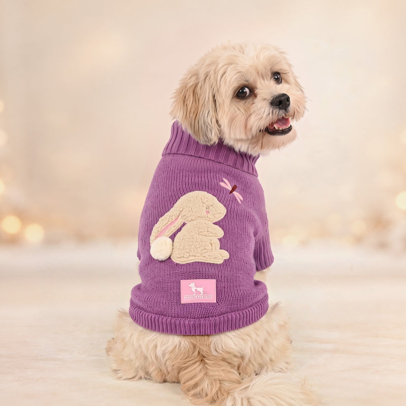 HUFT Fluffy Bunny Sweater For Dog - Lavender