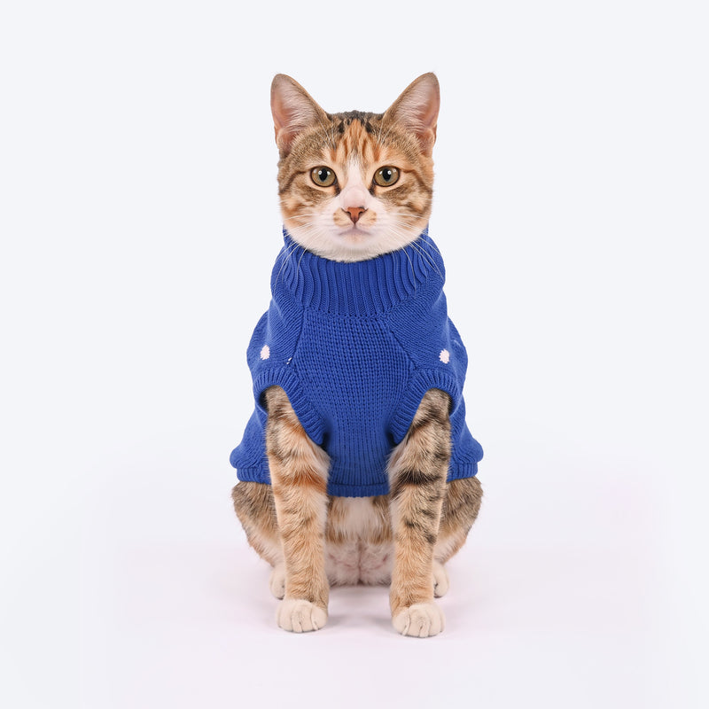 HUFT Peppy Penguin Sweater For Cat - Blue