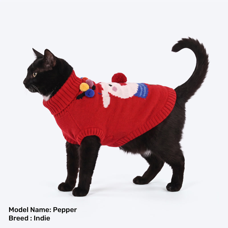 HUFT Merry Reindeer Sweater For Cat - Red