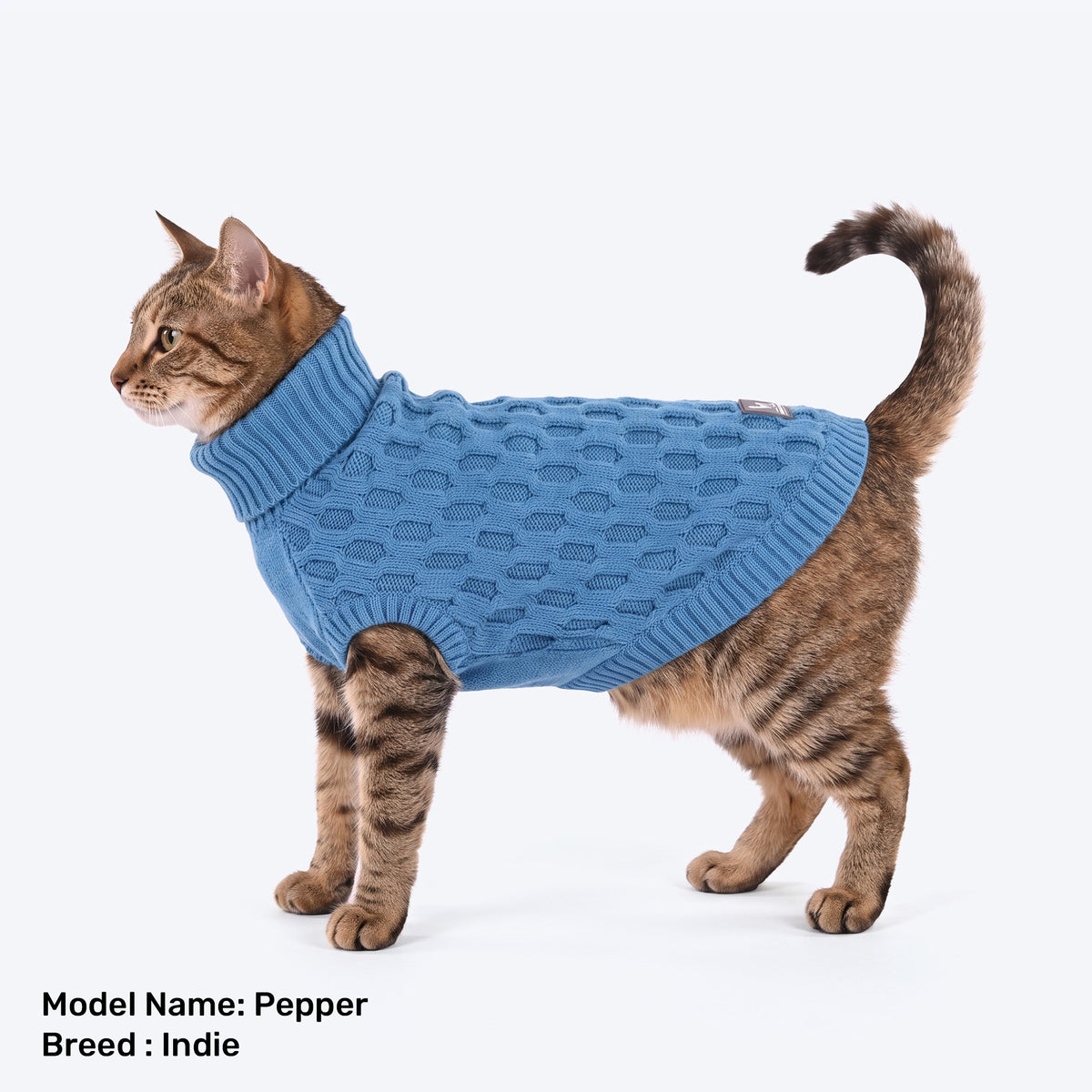 HUFT Cozy Knit Sweater For Cat - Blue