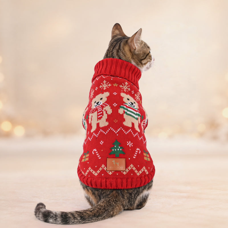 HUFT Jolly Teddies Sweater For Cat - Red