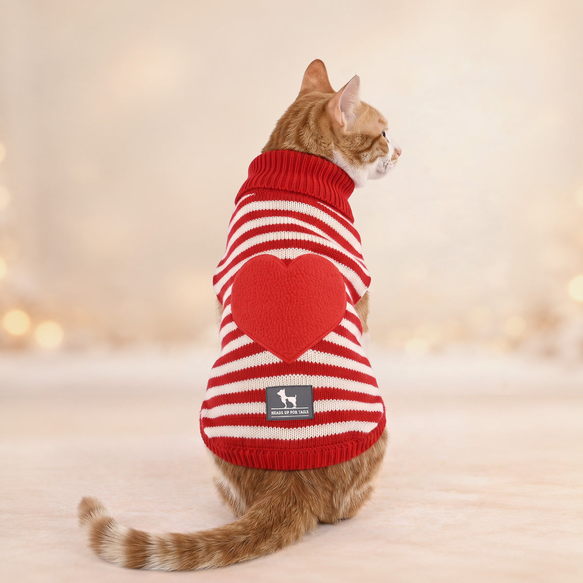HUFT Happy Heart Sweater For Cat - Red