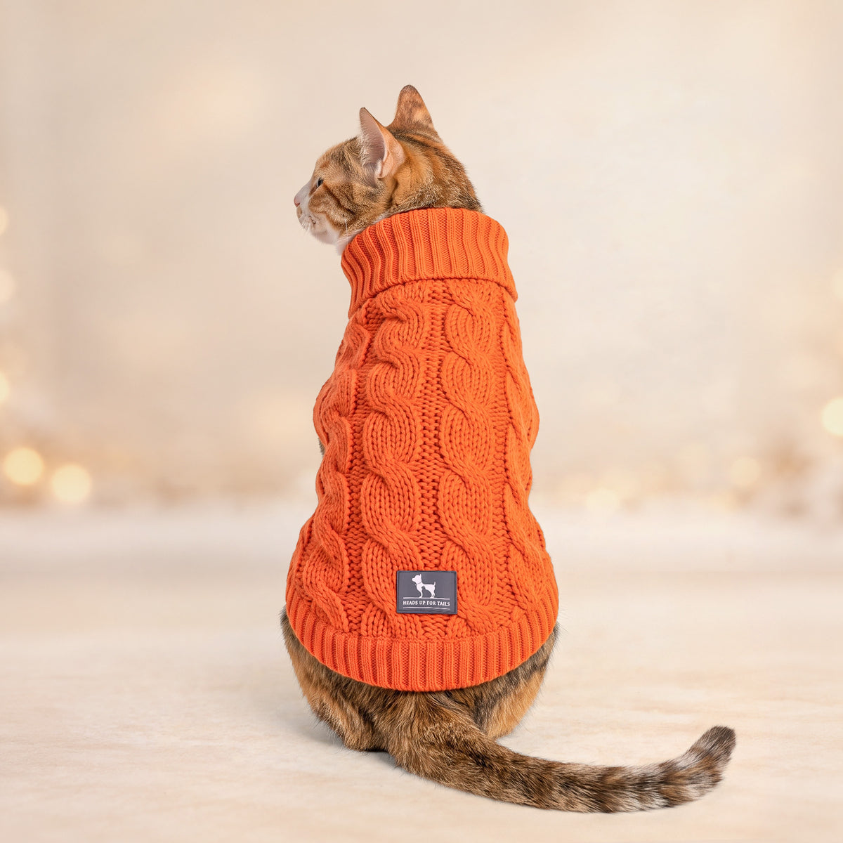 HUFT Toasty Knit Sweater For Cat - Orange