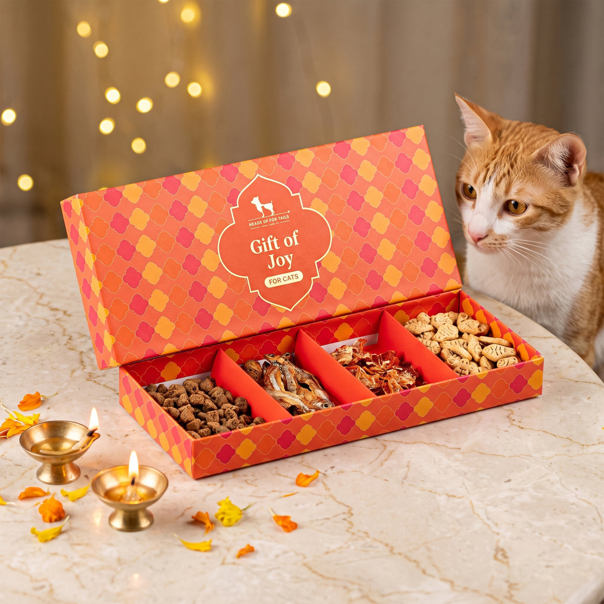 HUFT Gift Of Joy Diwali Treats Box For Cat - 105 gm