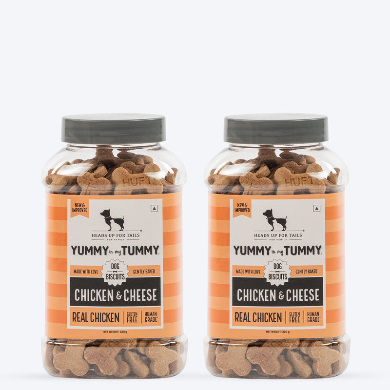 HUFT Yummy In My Tummy Gluten-Free Chicken & Cheese Dog Biscuits Oven-Baked, High Protein, Easy to Digest - Heads Up For Tails
