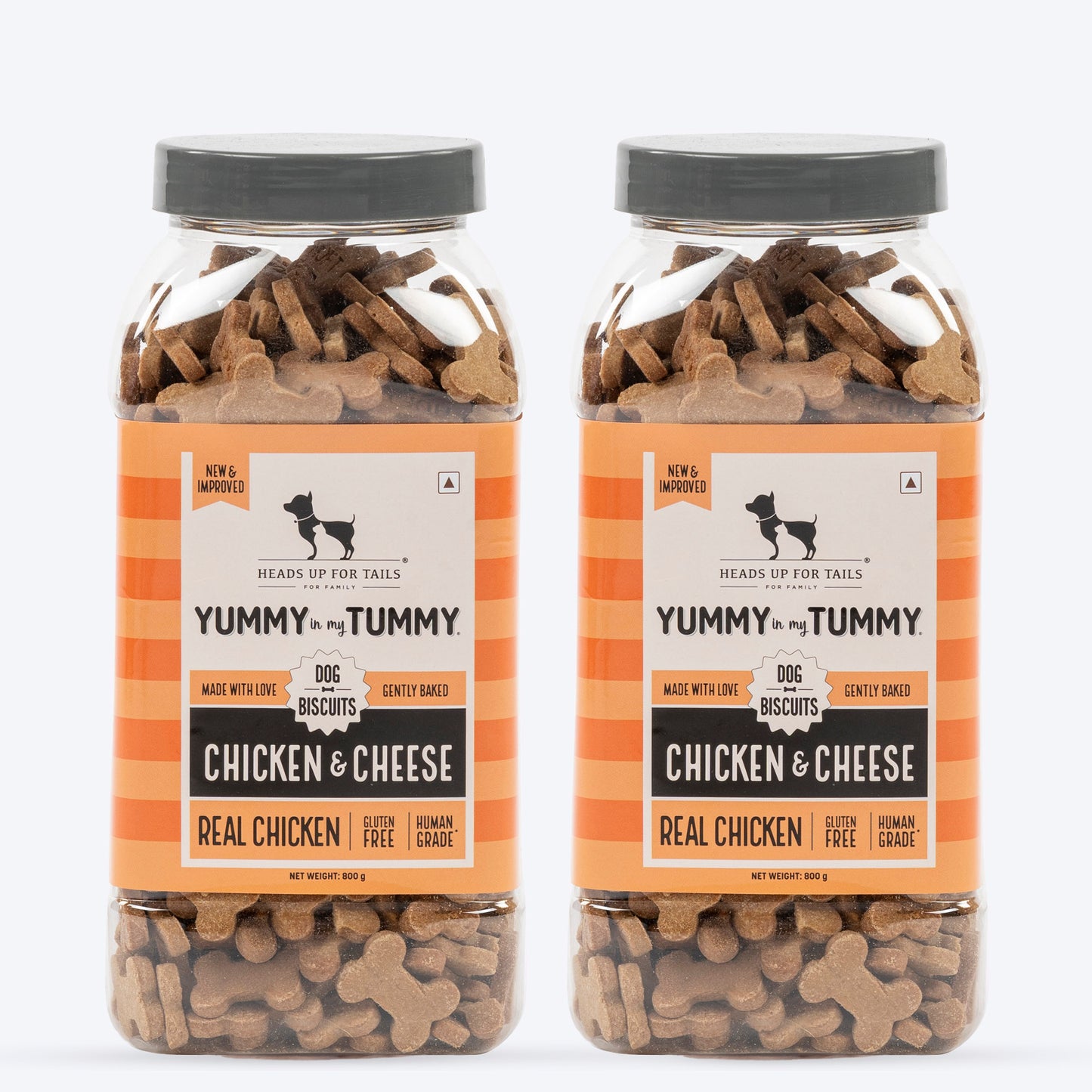 HUFT Yummy In My Tummy Gluten-Free Chicken & Cheese Dog Biscuits Oven-Baked, High Protein, Easy to Digest - Heads Up For Tails