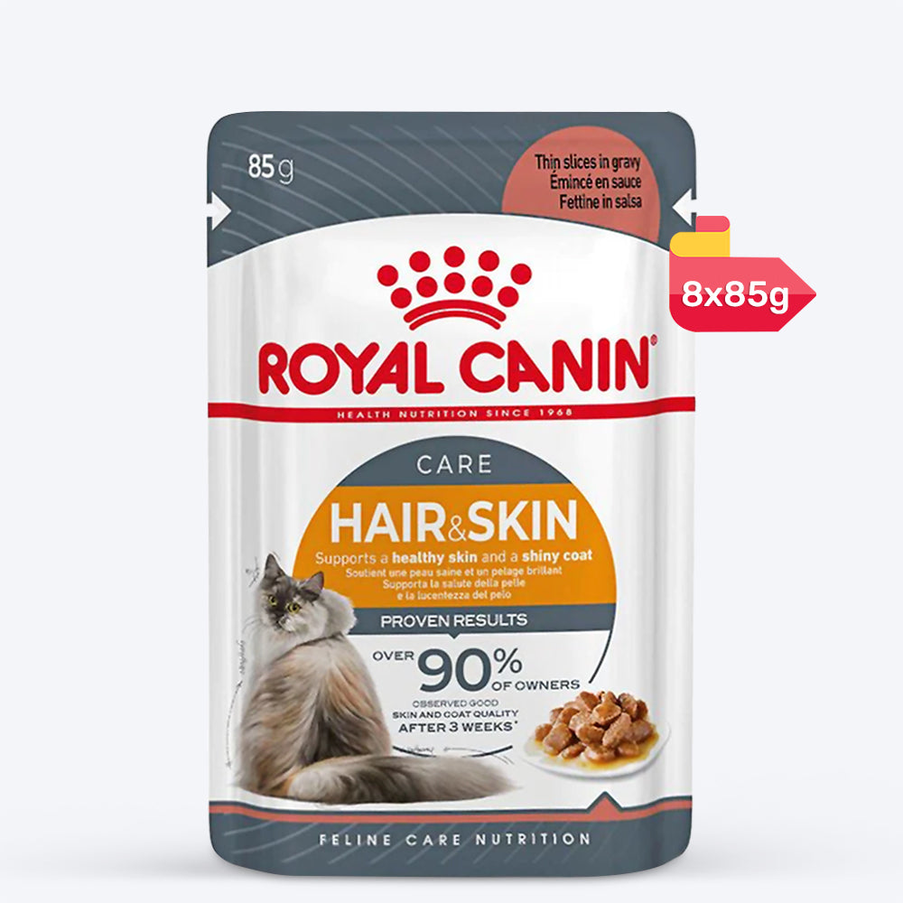 Royal Canin Hair & Skin Care In Gravy Adult Cat Wet Food - 85 g - Heads Up For Tails